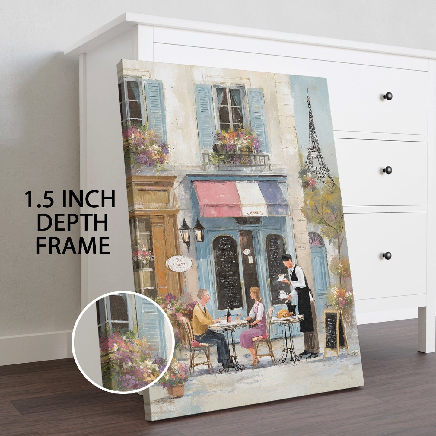 Parisian Café Wall Art – Elegant Street Bistro Canvas Decor