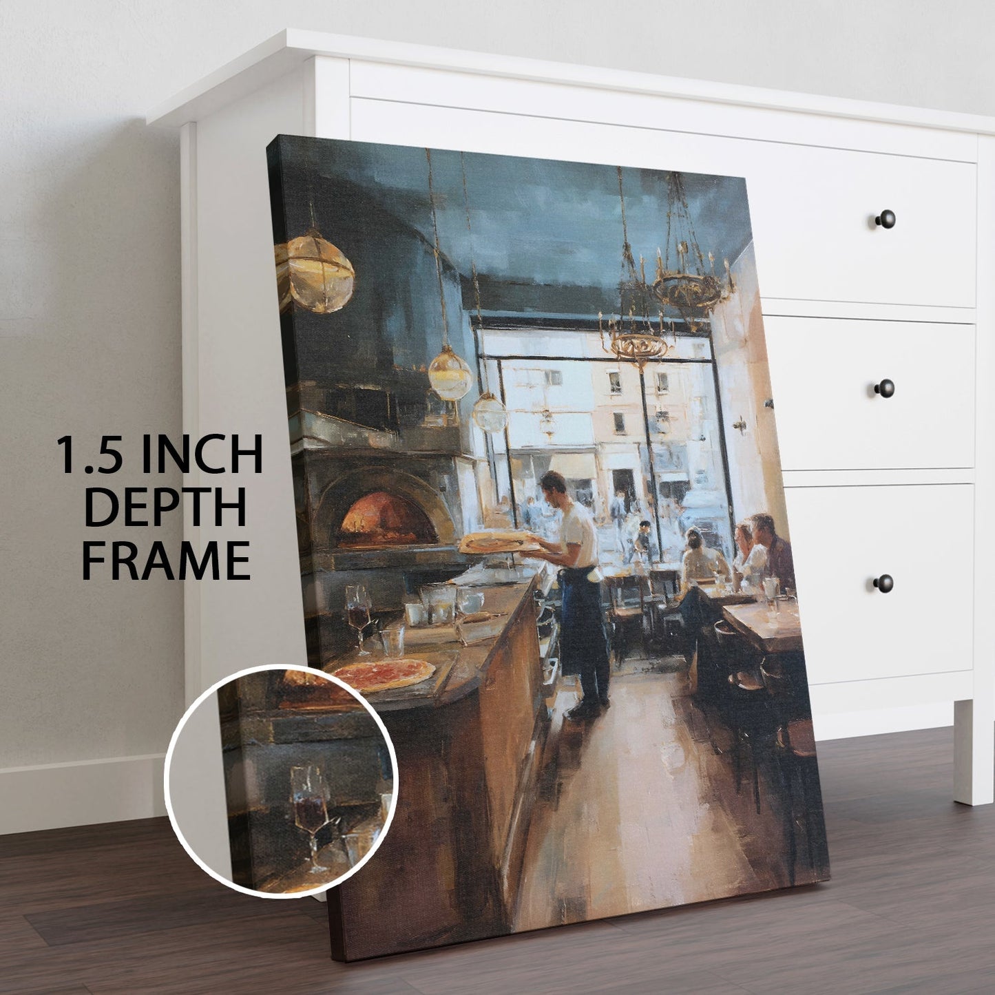 Italian Restaurant Rustic Dining Canvas Wall Art for Kitchen