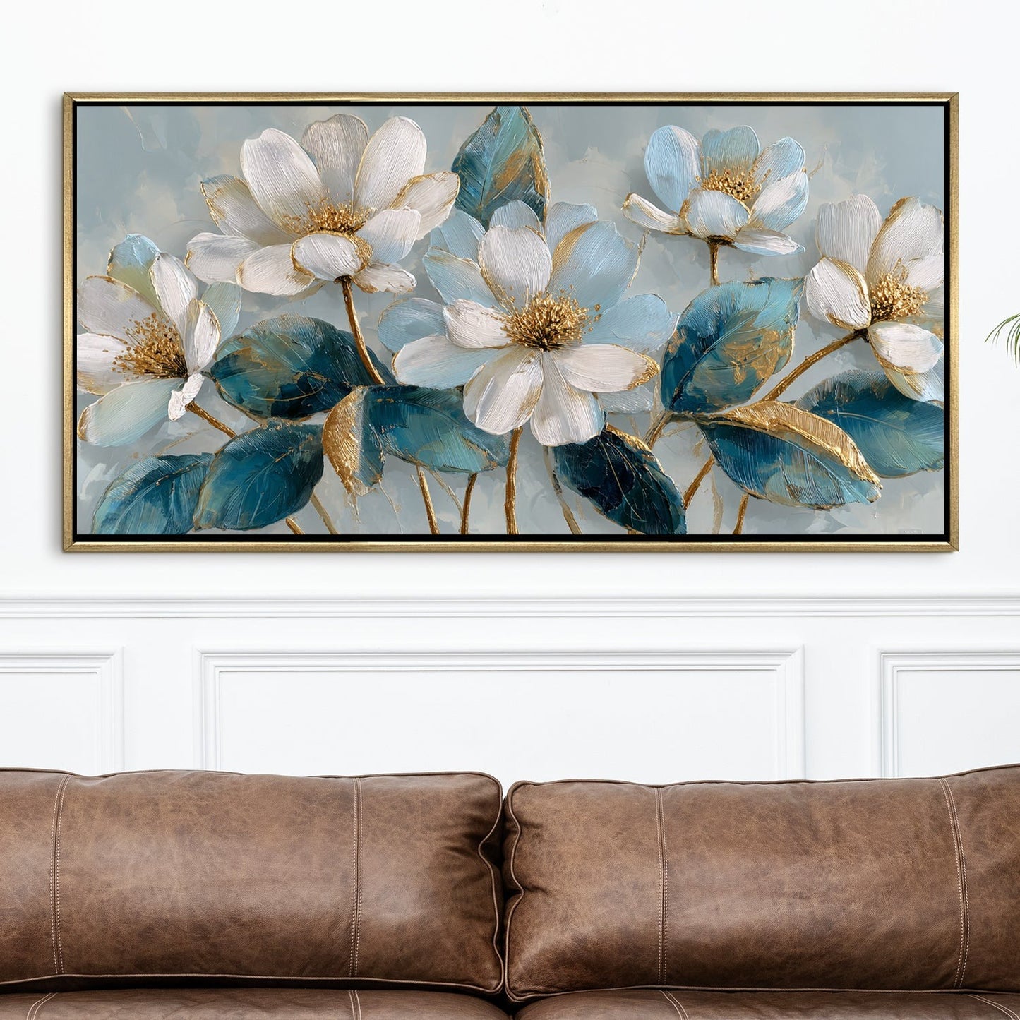 Ivory Bloom Garden Luxury Floral Canvas Wall Art for Elegant Decor