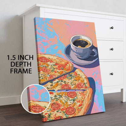 Pop Art Pizza & Coffee Wall Art – Modern Kitchen Café Canvas