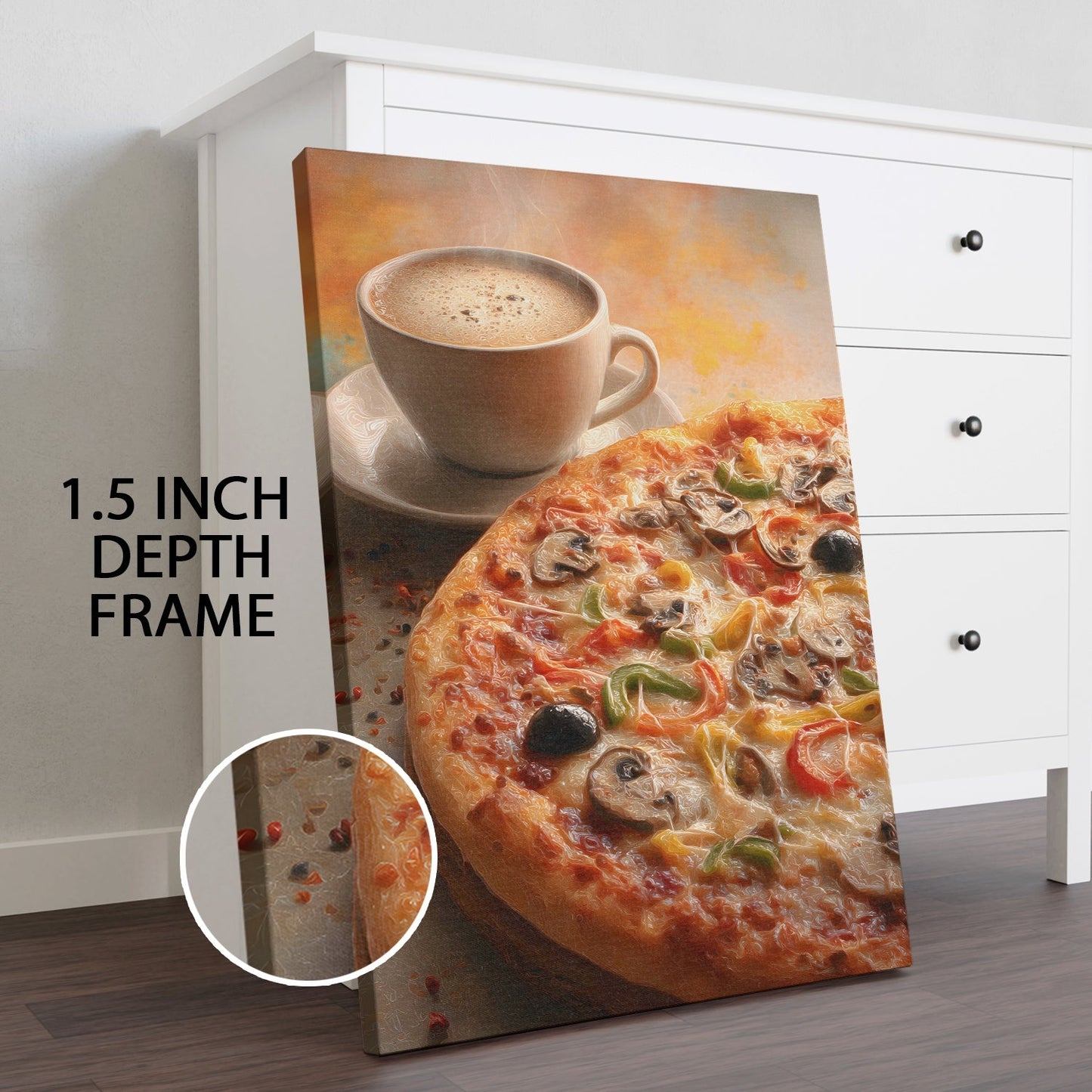 Pizza & Coffee Wall Art – Kitchen Café Restaurant Canvas Decor