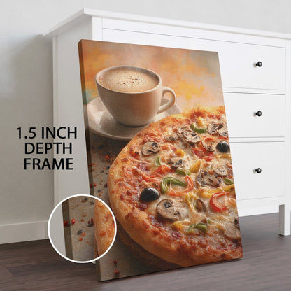 Pizza & Coffee Wall Art – Kitchen Café Restaurant Canvas Decor