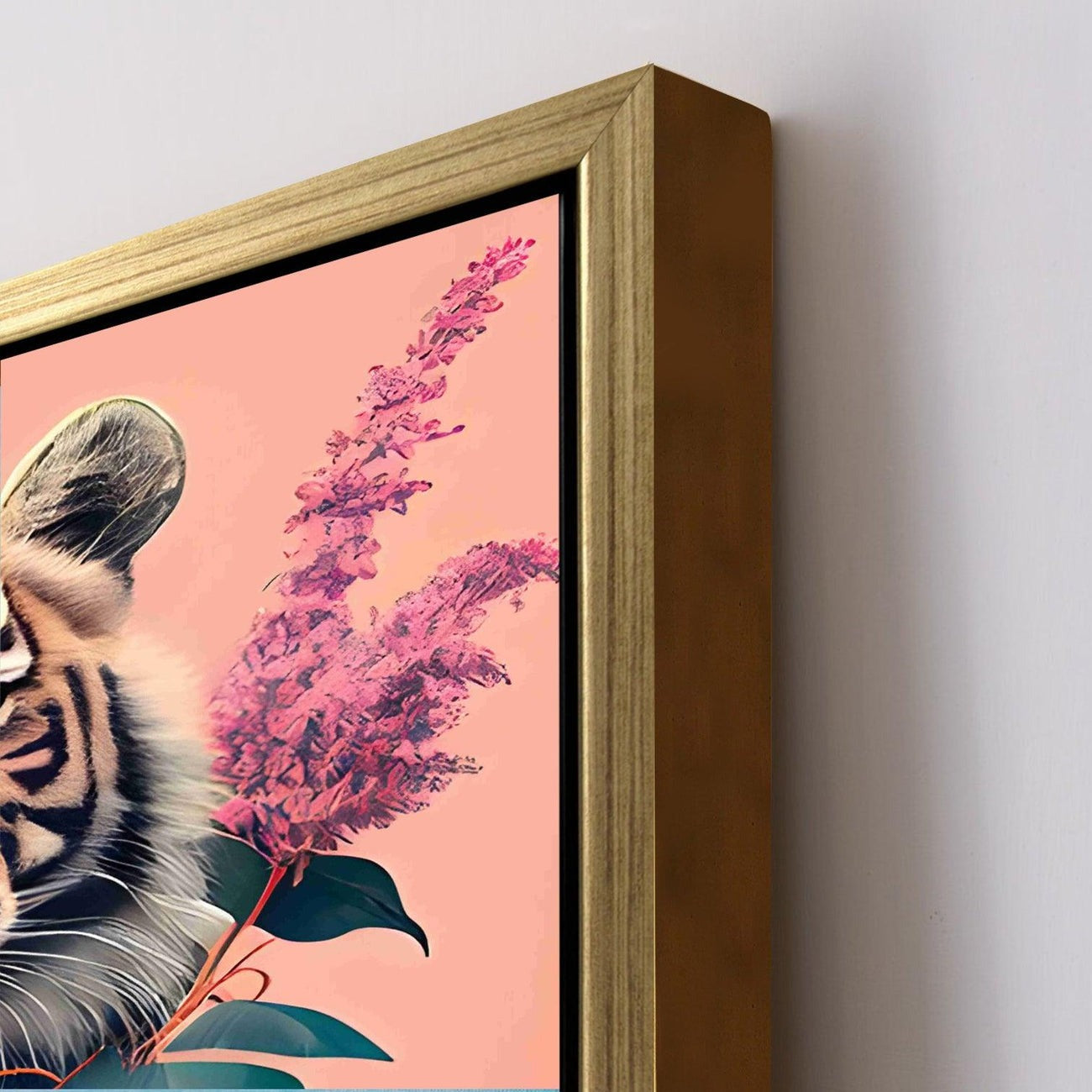 Tiger with Bouquet – Modern Wildlife Canvas Art for Home Decor