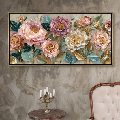 Pastel Bloom Elegance Luxury Floral Canvas Wall Art for Home Decor