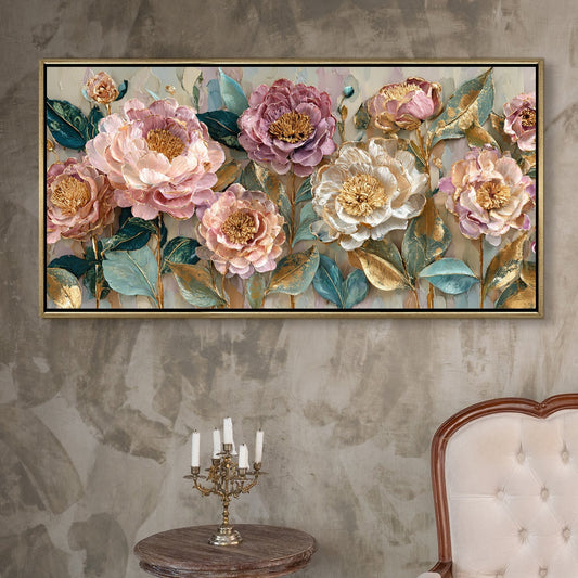 Pastel Bloom Elegance Luxury Floral Canvas Wall Art for Home Decor