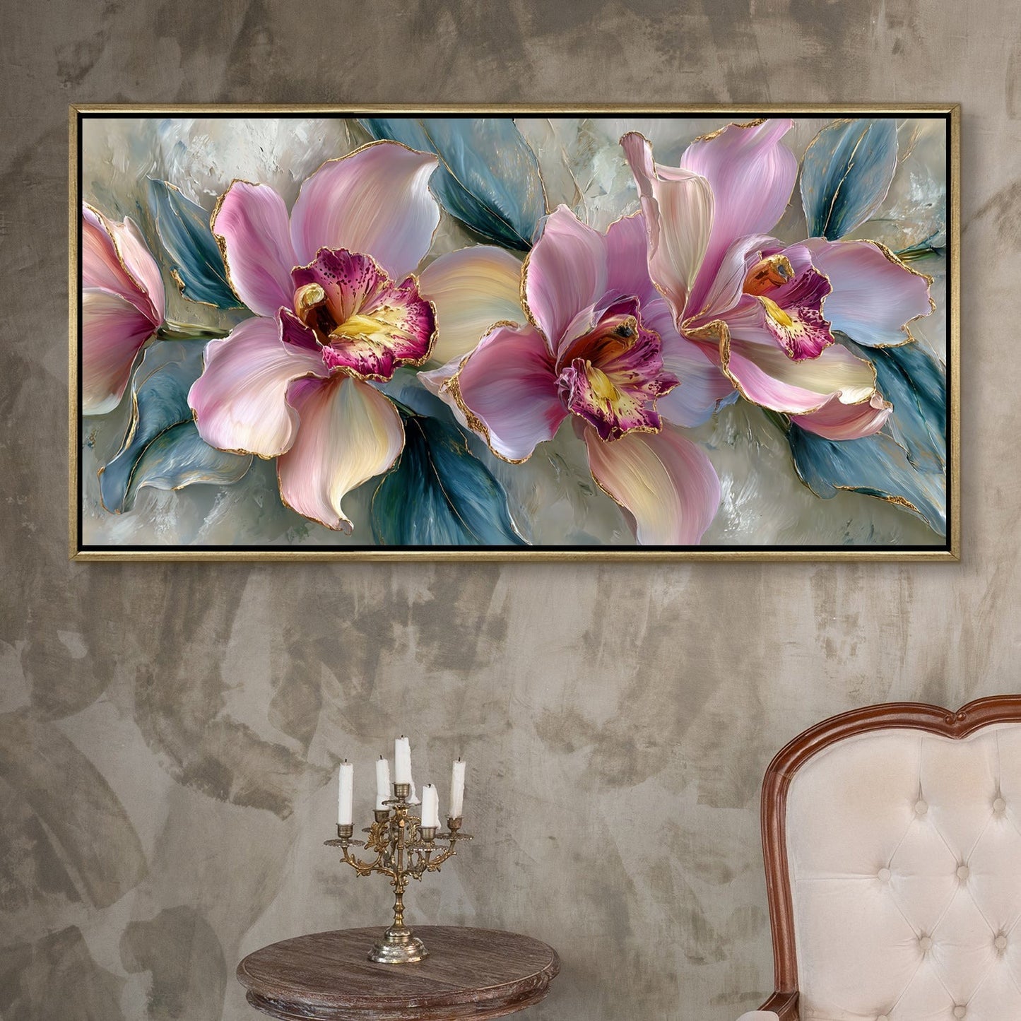 Cattleya Orchid Style Flower Wall Art