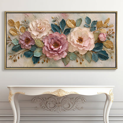 Elegant Pastel Peonies Luxury Floral Canvas Wall Art for Home Decor