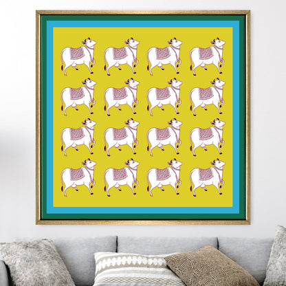 Indian Traditional Pichwai Wall Art Canvas Painting for Home Decor