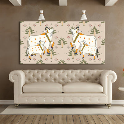 Traditional Indian Pichwai Canvas Wall Art Painting for Home Decor