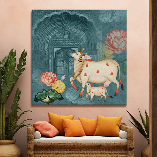 Traditional Indian Pichwai Canvas Wall Art Painting Home Decor