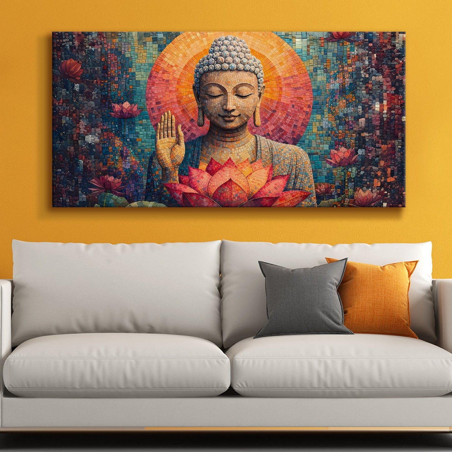 Stylish Lord Buddha Canvas Painting for Peaceful Home Décor