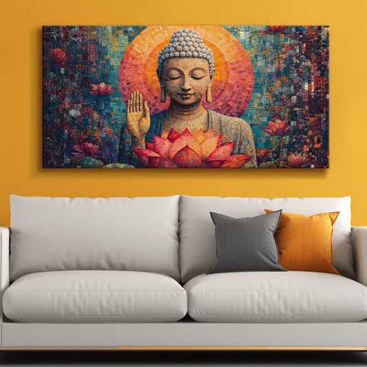 Stylish Lord Buddha Canvas Painting for Peaceful Home Décor