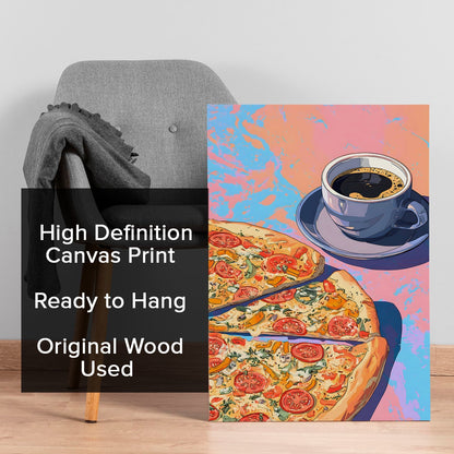 Pop Art Pizza & Coffee Wall Art – Modern Kitchen Café Canvas