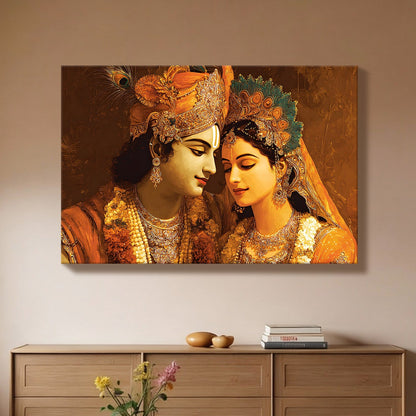 Radha Krishna Divine Love Canvas Wall Art for Home Décor