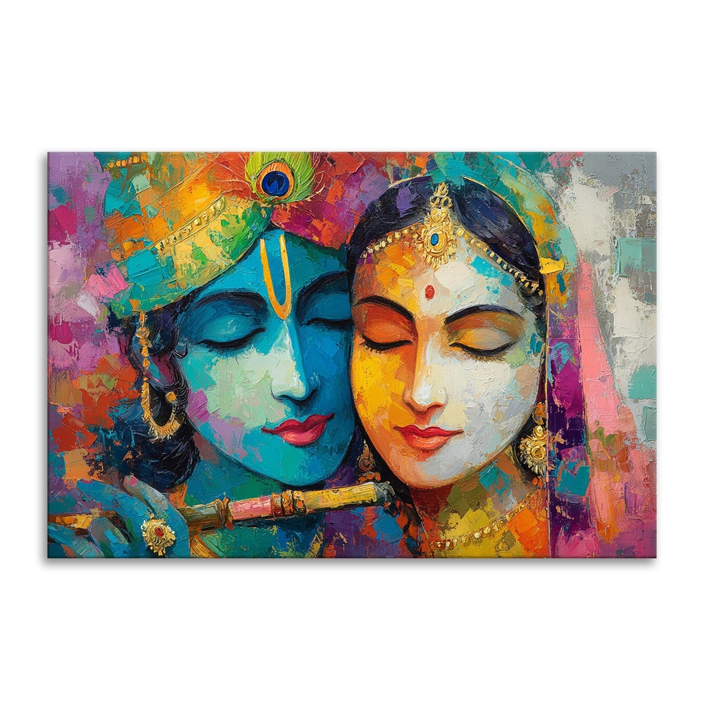 Radha Krishna Sacred Harmony Canvas Wall Art for Home Décor