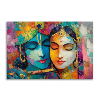 Radha Krishna Sacred Harmony Canvas Wall Art for Home Décor