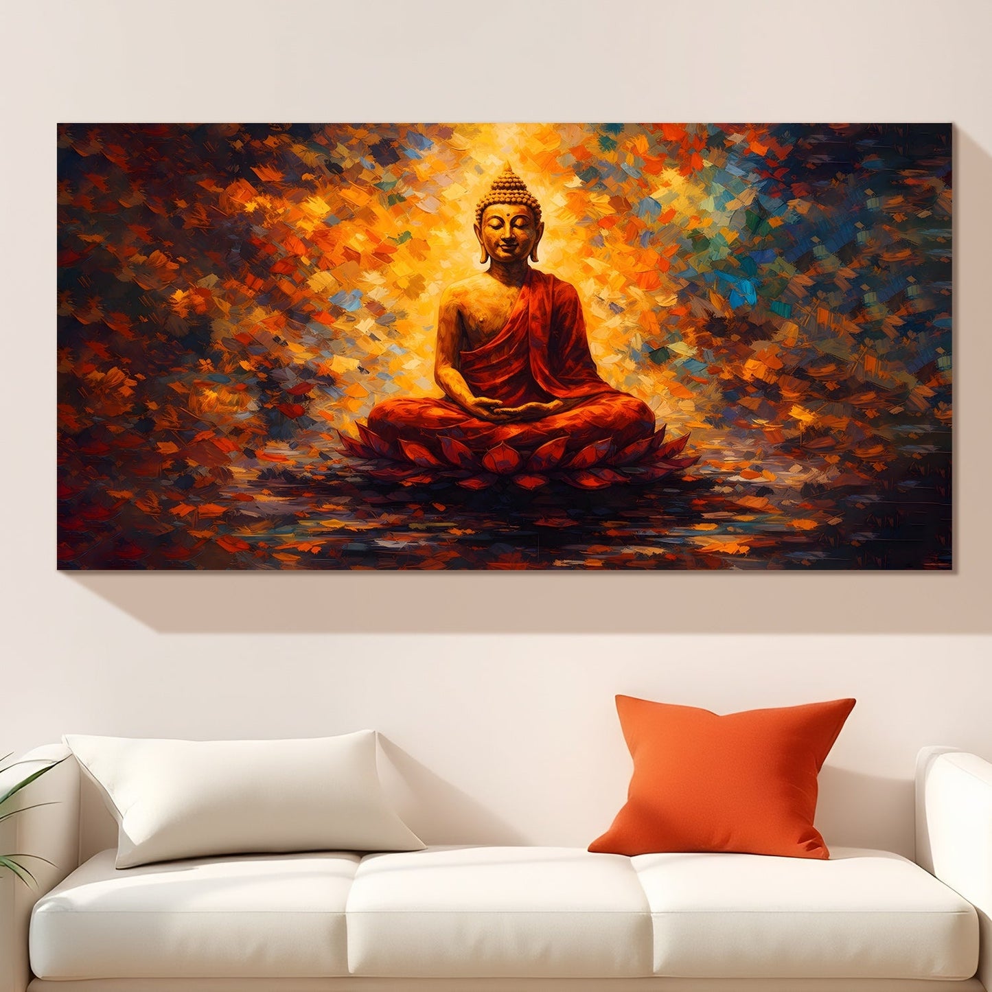 Lord Buddha Canvas Painting for Calm & Spiritual Home Décor