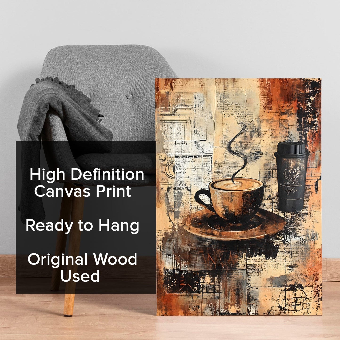 Vintage Café Vibes Canvas Wall Art for Kitchen & Coffee Décor