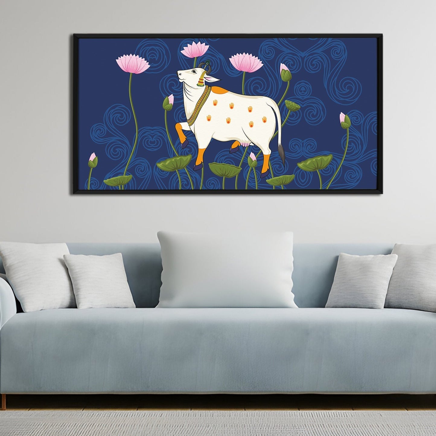 Traditional Indian Pichwai Canvas Wall Art Painting for Home Decor