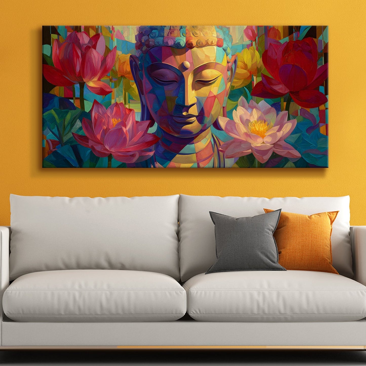 Classic Lord Buddha Canvas Painting for Peaceful Home Décor