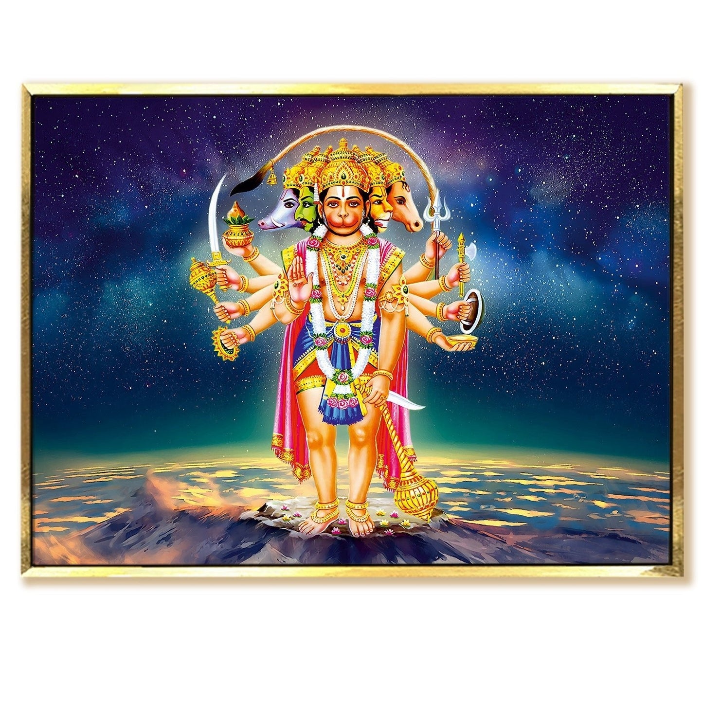 Lord Hanuman Blessings Canvas Wall Art Painting for Home & Office