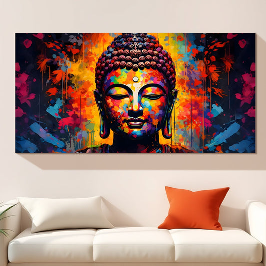 Lord Buddha Canvas Painting for Serene & Spiritual Home Décor