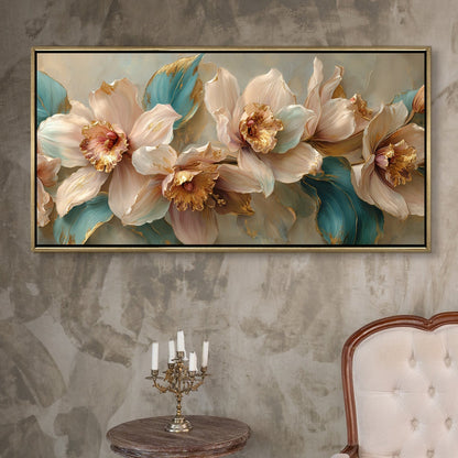 Cattleya Orchid Style Flower Wall Art Elegant Floral Canvas Decor