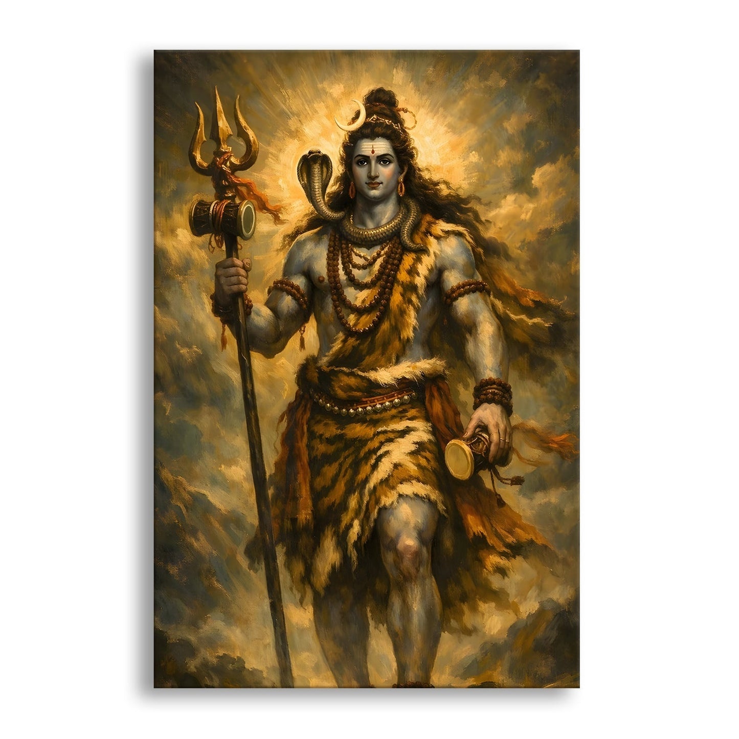 Lord Shiva Canvas Wall Art Painting for Home Living Room Décor