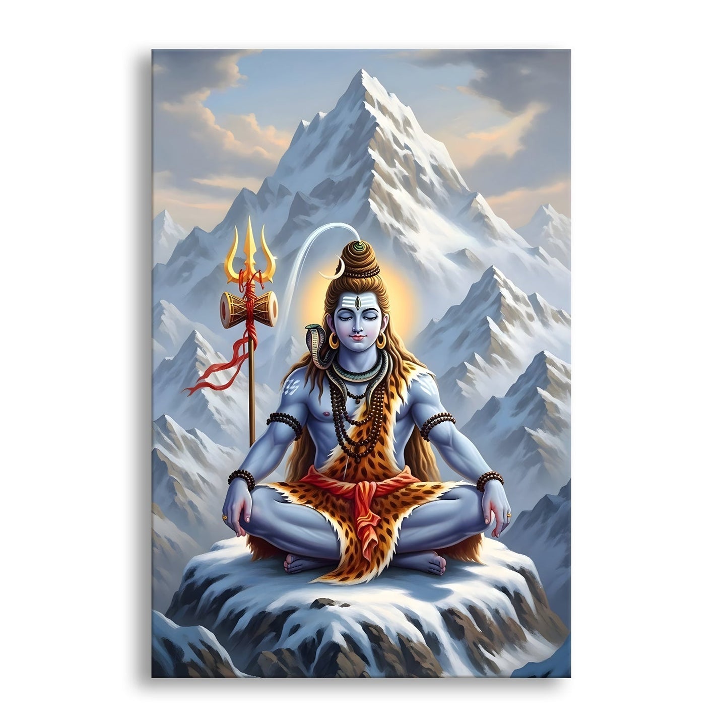 Adiyogi Lord Shiva Canvas Wall Art Painting for Home Décor