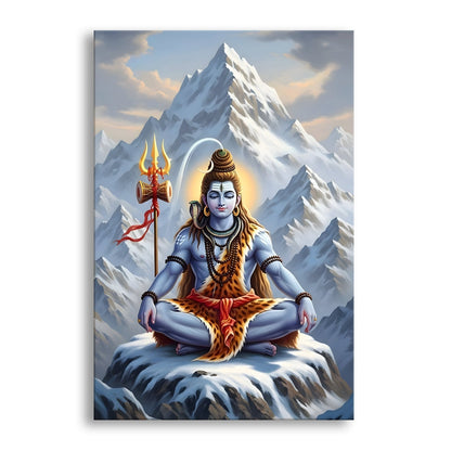 Adiyogi Lord Shiva Canvas Wall Art Painting for Home Décor