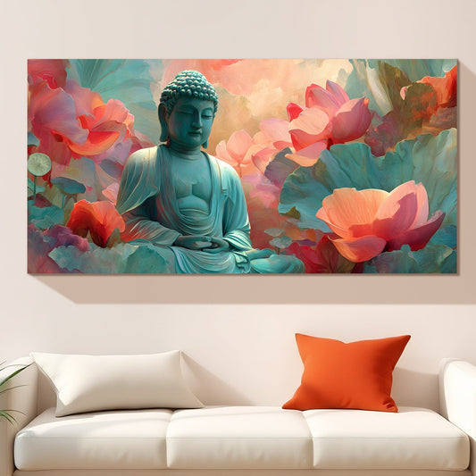Artistic Lord Buddha Canvas Painting for Serene Home Décor