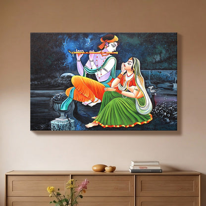 Radha Krishna Eternal Harmony Canvas Wall Art for Home Décor
