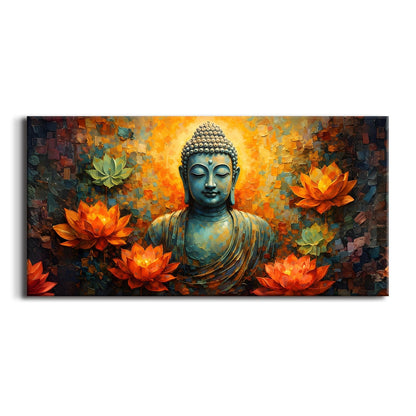 Elegant Lord Buddha Canvas Painting for Spiritual Home Décor