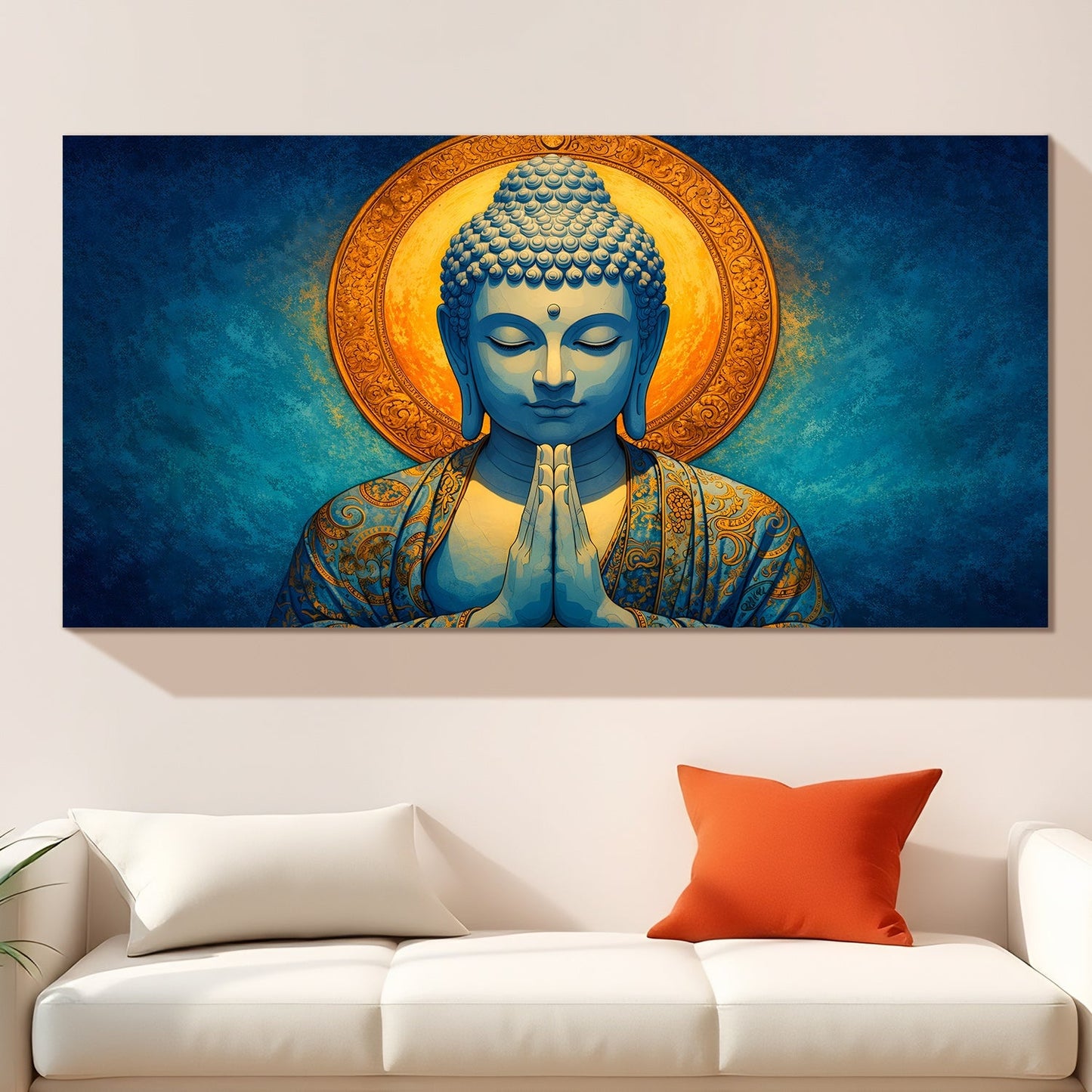 Aesthetic Lord Buddha Canvas Painting for Peaceful Home Décor