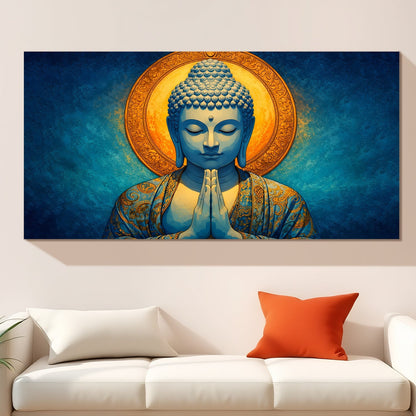 Aesthetic Lord Buddha Canvas Painting for Peaceful Home Décor