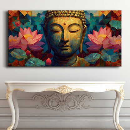 Elegant Lord Buddha Canvas Painting for Serene Home Décor