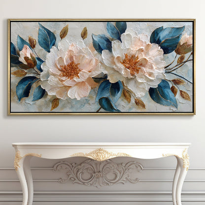 Blush Peony Bloom Luxury Floral Canvas Wall Art for Elegant Decor