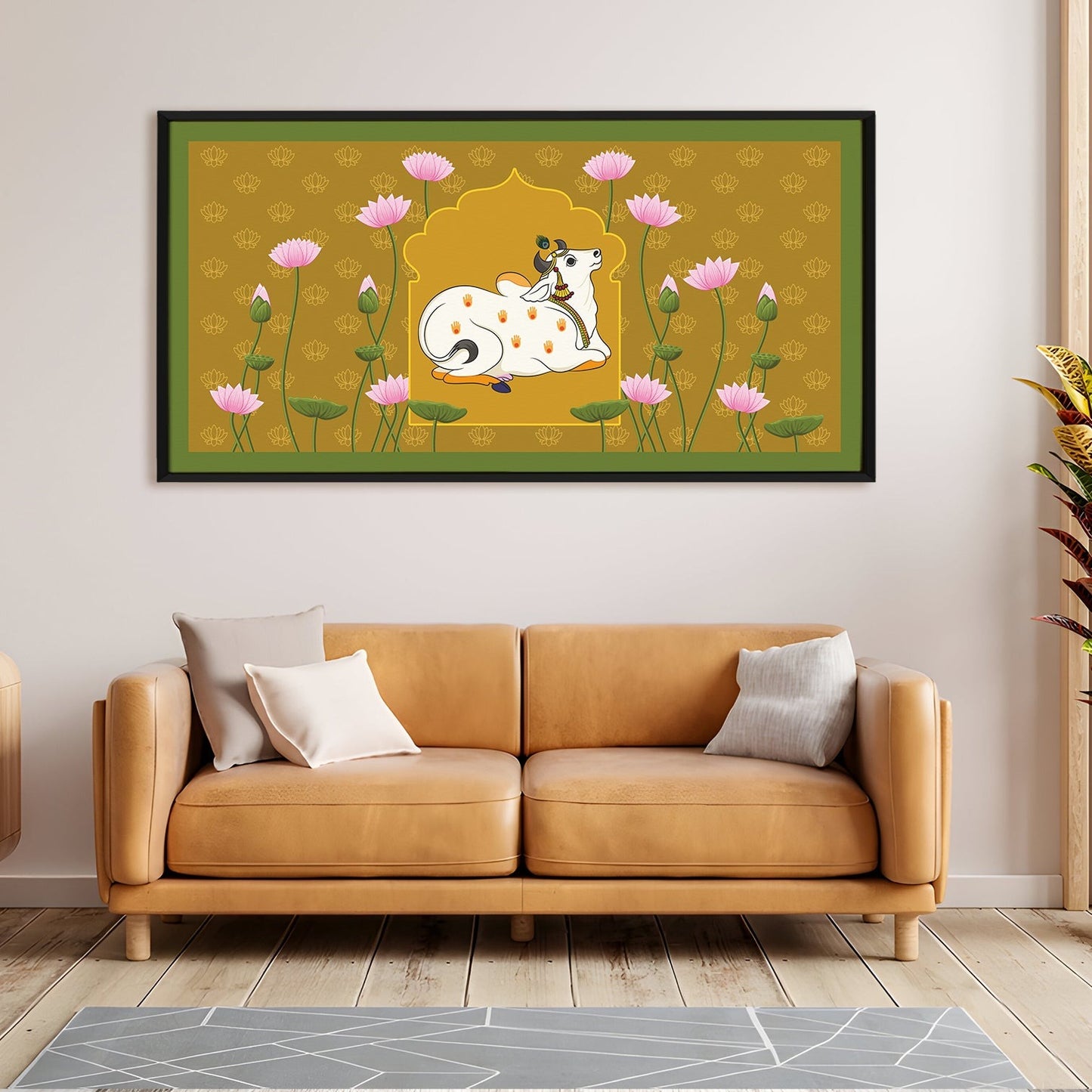 Traditional Indian Pichwai Canvas Wall Art Painting for Home Decor