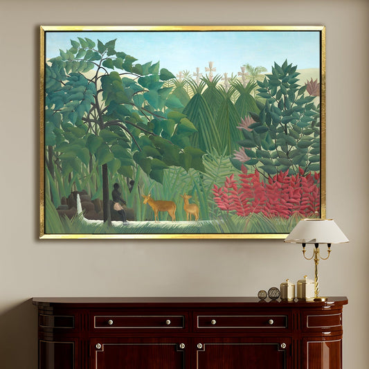 Equatorial Forest with Monkeys Henri Rousseau Canvas Wall Art