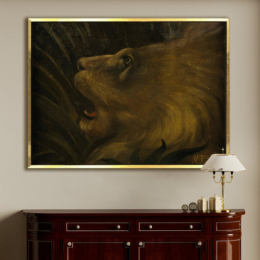 Head of a Lion Henri Rousseau Painting Canvas Wall Art Decor