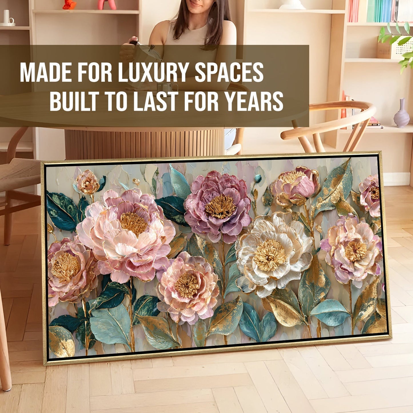 Pastel Bloom Elegance Luxury Floral Canvas Wall Art for Home Decor