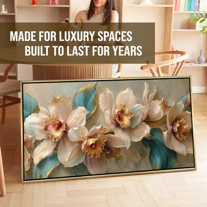 Cattleya Orchid Style Flower Wall Art Elegant Floral Canvas Decor