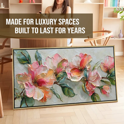 Blush Bloom Floral Luxury Canvas Wall Art for Elegant Home Decor