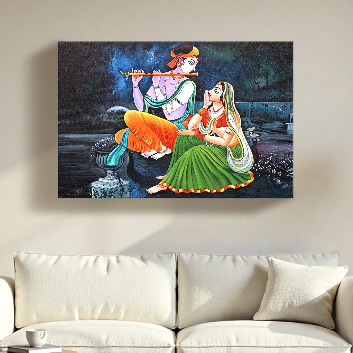 Radha Krishna Eternal Harmony Canvas Wall Art for Home Décor