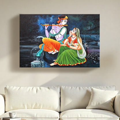 Radha Krishna Eternal Harmony Canvas Wall Art for Home Décor