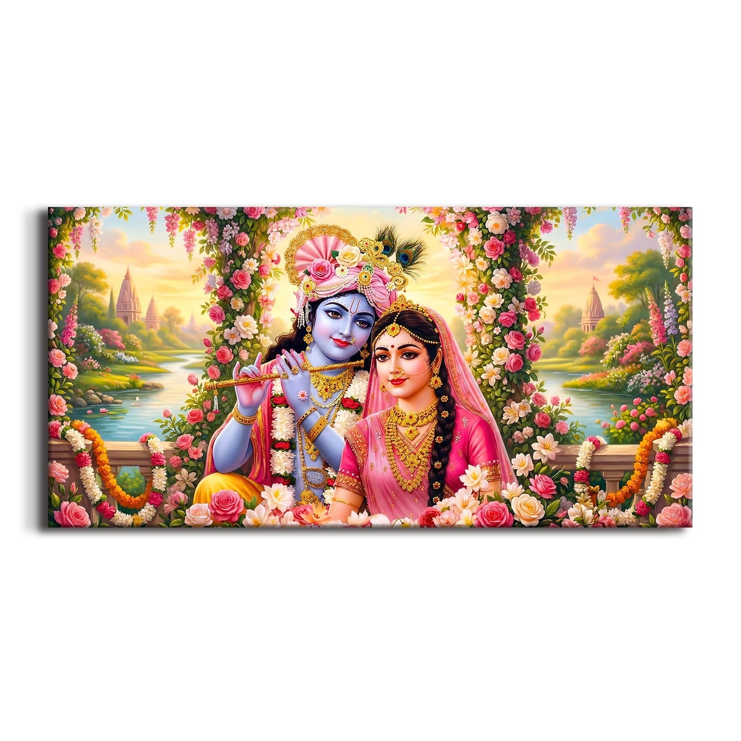 Radha Krishna Divine Harmony Canvas Wall Art for Home Décor