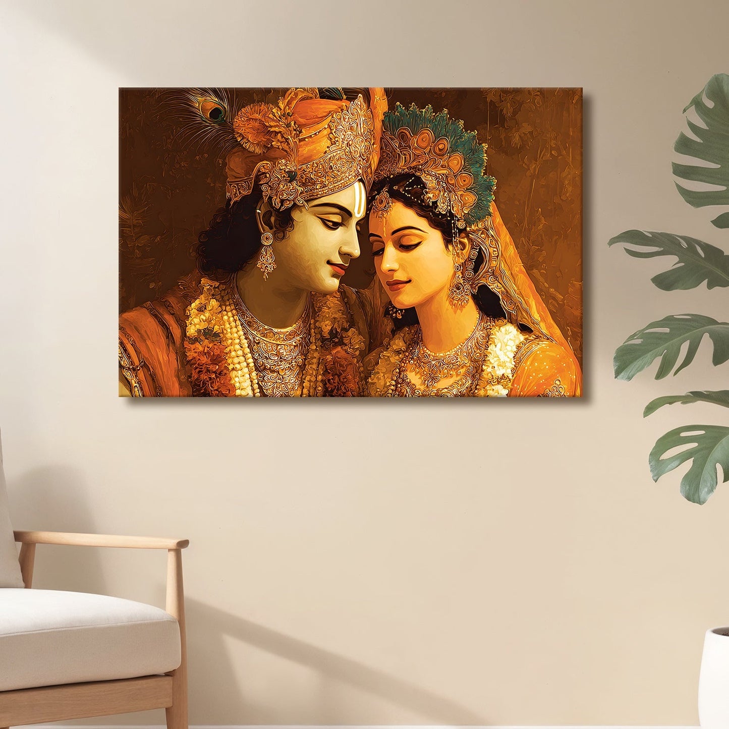 Radha Krishna Divine Love Canvas Wall Art for Home Décor