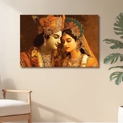 Radha Krishna Divine Love Canvas Wall Art for Home Décor