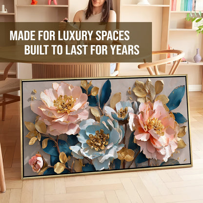 Blush Lotus Bloom Luxury Floral Canvas Wall Art for Elegant Decor
