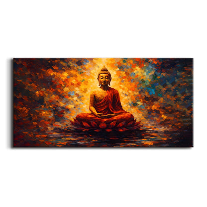 Lord Buddha Canvas Painting for Calm & Spiritual Home Décor